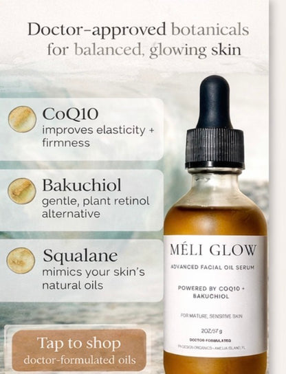🌿 Méli Glow Anti-aging Face Serum for Radiance, Resilience &amp; Results