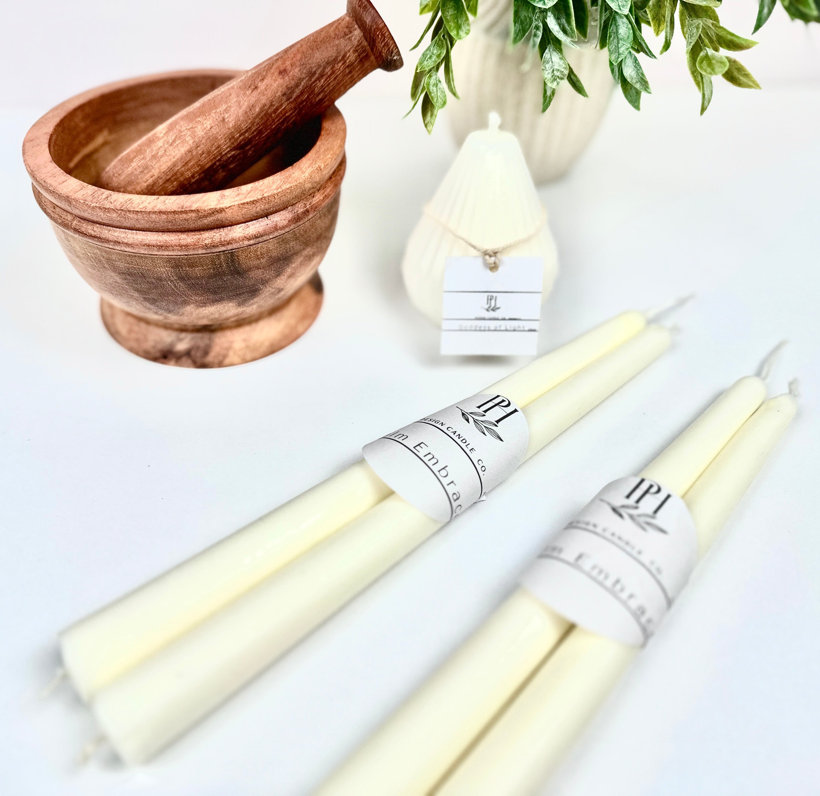 Hand Poured-Taper Pillar Candles, French Lavender &amp; Vanilla-Essential oil 12&quot; tall (Burns 50-400 hours) PH Design Organics