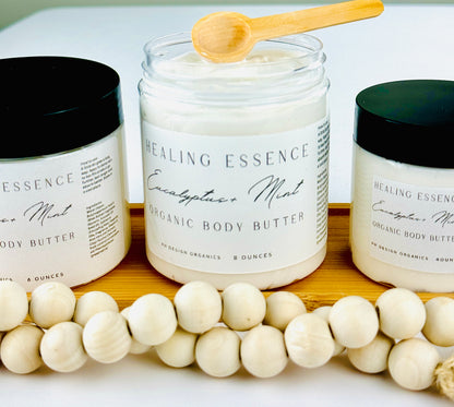 Healing Essence Eucalyptus + Mint Body Butter w/ Vitamin E &amp; Aloe Vera PH Design Organics