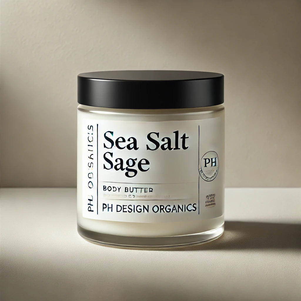 Sea Salt Sage Body Butter w/ Vitamin E &amp; Aloe Vera notes of  Bergamot , Sea Salt &amp; Sage