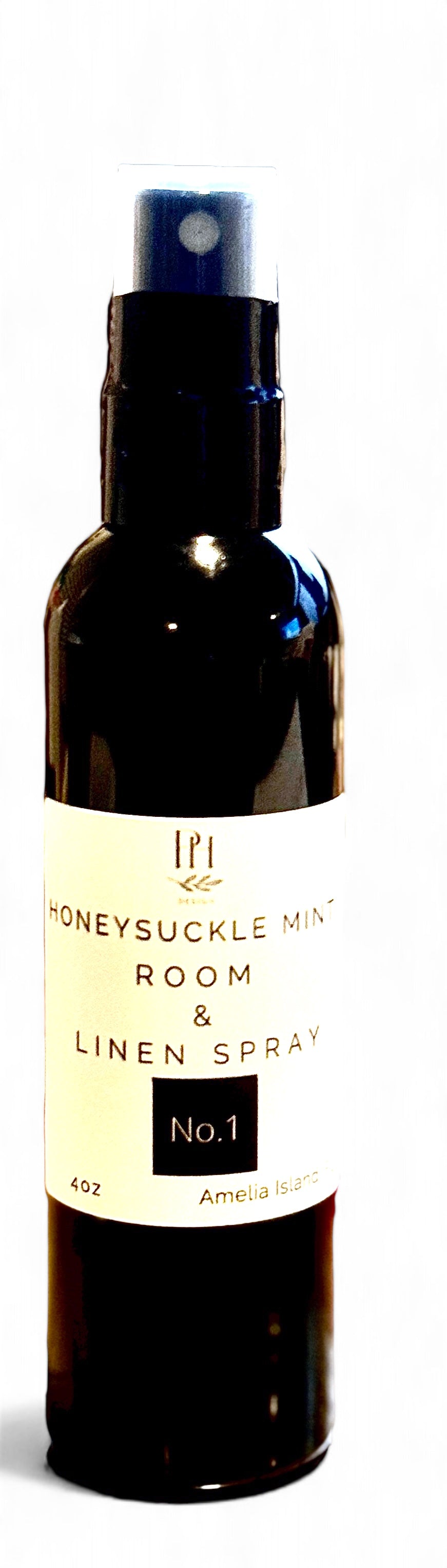 Honeysuckle Mint 
Room and Linen Spray -with notes of Willow Blossom Citrus-Lime, Spearmint