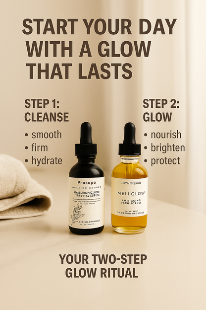 Prósopo-Strong Retinol + Méli Glow Serum Bundle | Organic Anti-Aging Skincare for Radiance &amp; Renewal Bundle