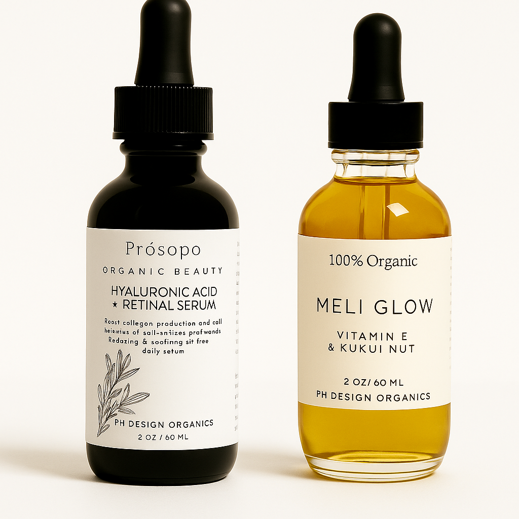 Prósopo-Strong Retinol + Méli Glow Serum Bundle | Organic Anti-Aging Skincare for Radiance &amp; Renewal Bundle