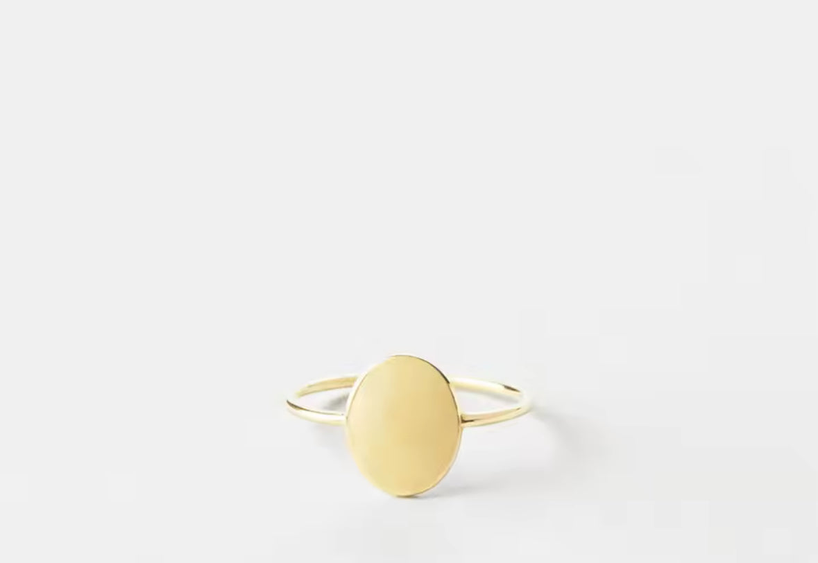 Minimalist 14k Gold Finish Oval Ring for Women - Elegant Everyday Jewelry PH Design Organics