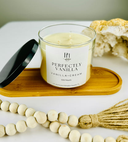 Perfectly Vanilla Candle with notes of Buttercream,Vanilla &amp; Bourbon PH Design Organics