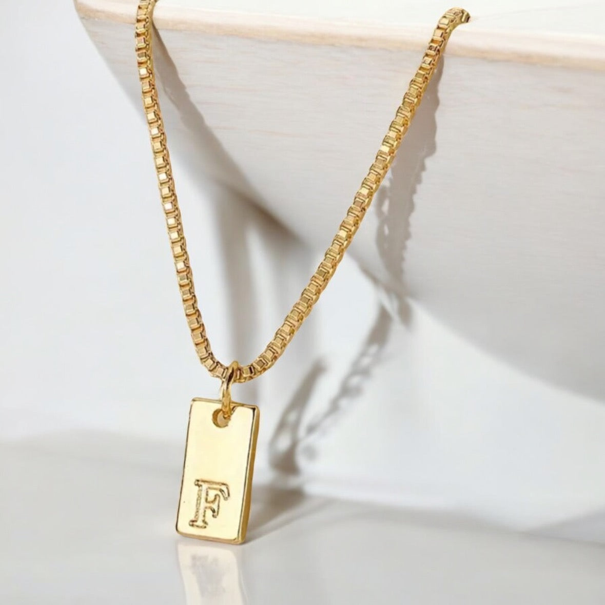 Personalized 14k Gold Initial Pendant Necklace - Minimalist Eco Conscious Jewelry PH Design Organics