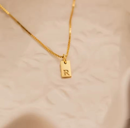 Personalized 14k Gold Initial Pendant Necklace - Minimalist Eco Conscious Jewelry PH Design Organics