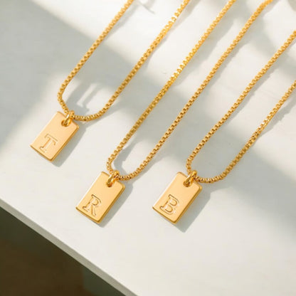 Personalized 14k Gold Initial Pendant Necklace - Minimalist Eco Conscious Jewelry PH Design Organics