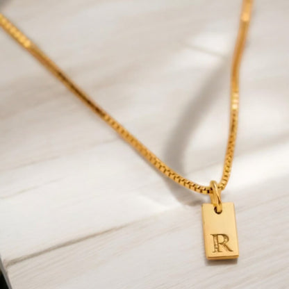 Personalized 14k Gold Initial Pendant Necklace - Minimalist Eco Conscious Jewelry PH Design Organics