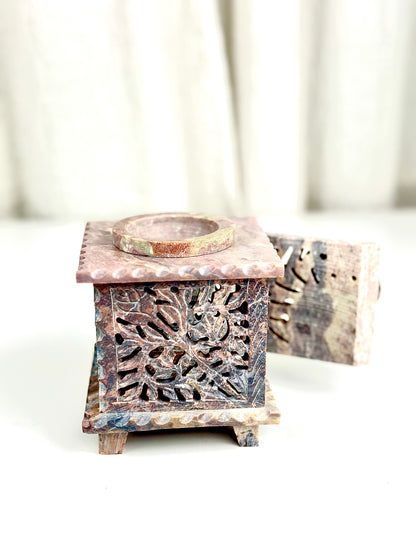 Rose Soapstone wax &amp; oil warmer PH Design Organics