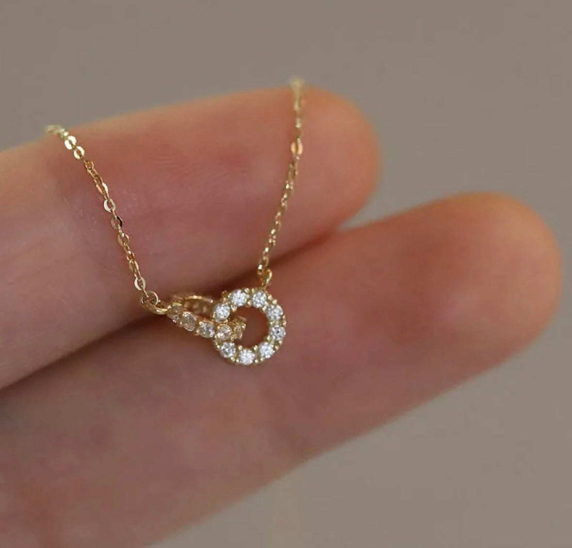 Timeless Knot Pendant Necklace - 14K Gold over 925 Silver with Diamond Simulate Gemstones PH Design Organics