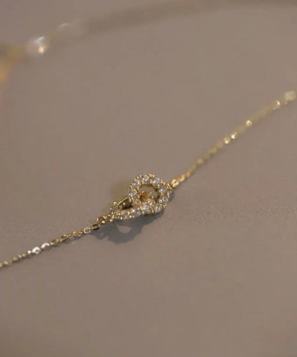 Timeless Knot Pendant Necklace - 14K Gold over 925 Silver with Diamond Simulate Gemstones PH Design Organics