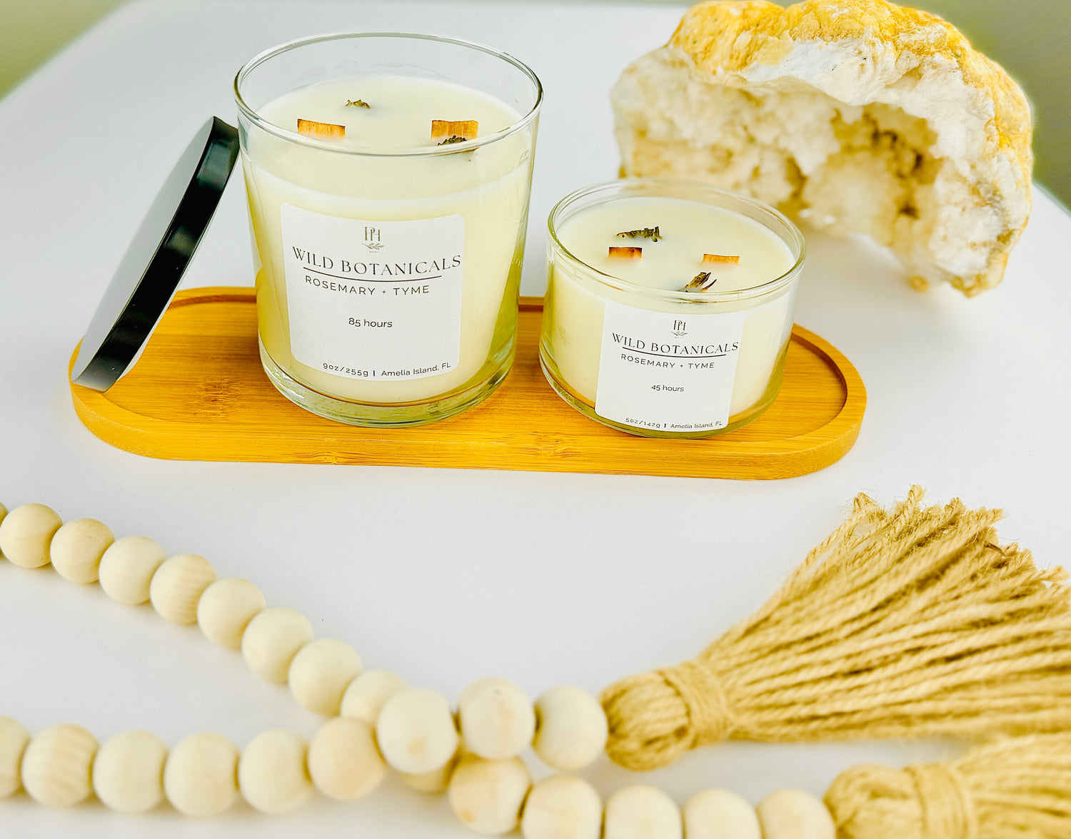 Wild Botanicles Candle- notes of Rosemary, Thyme &amp; Cedar PH Design Organics