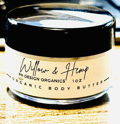 Willow Hemp Body Butter notes of Willow, Bergamont &amp; Hemp PH Design Organics