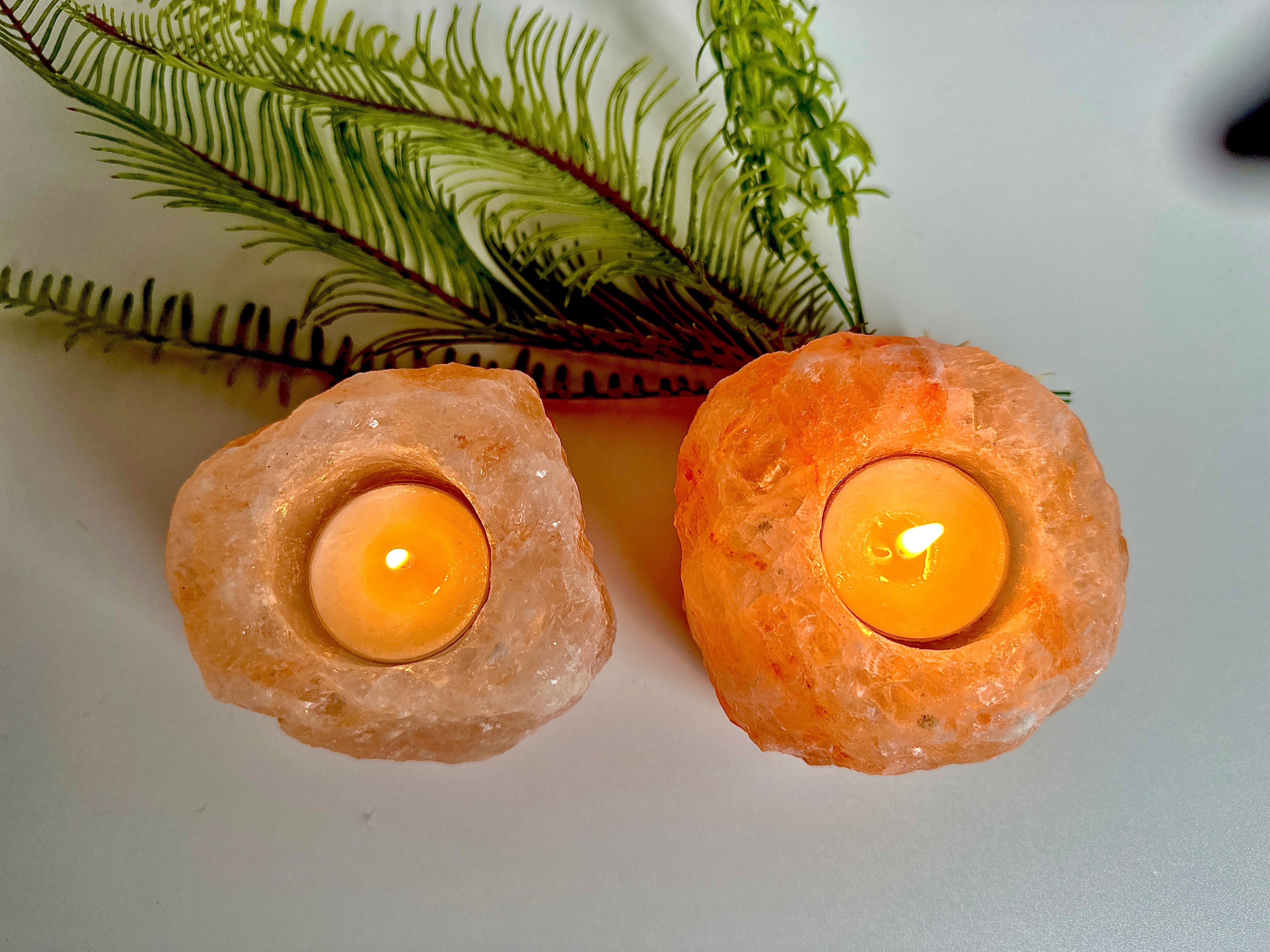 Tealight Candle Vessel of Himalayan Salt Natural calming light plus the negative ions produced from the Himalayan Salt is an absolute necessity to relax and wind down after a long day.