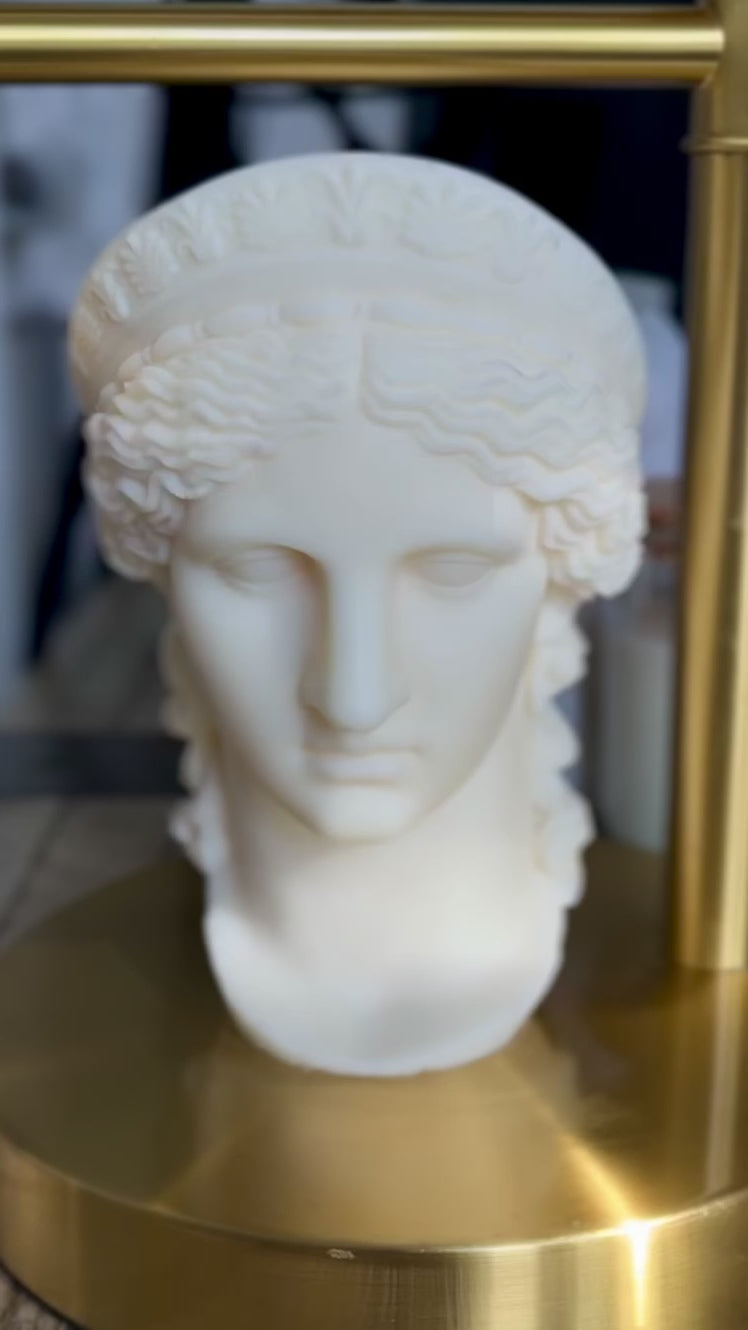 Elegant Greek Goddess Bust Candle